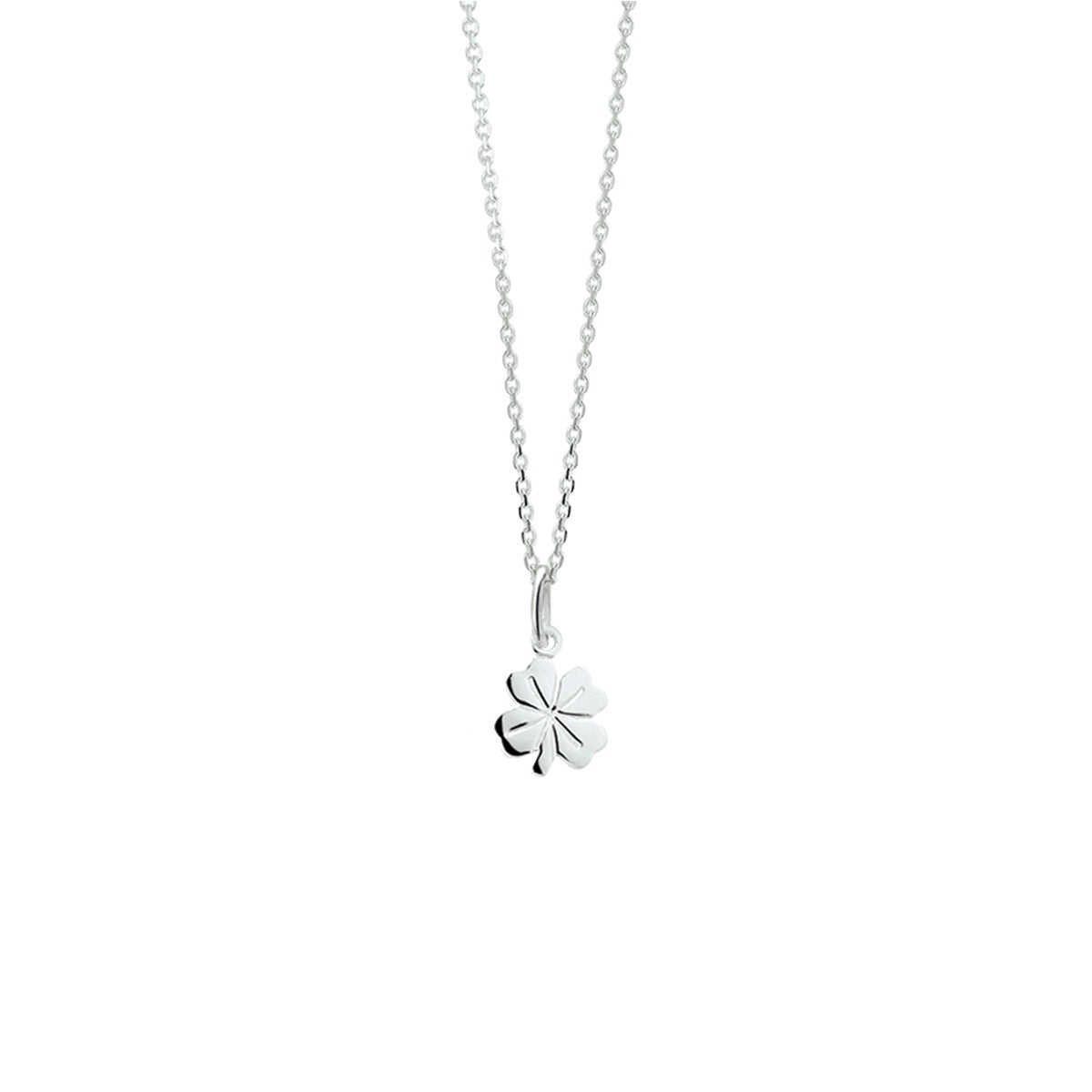 Fantasy Collection Collier klavertje 41 + 4 cm zilver