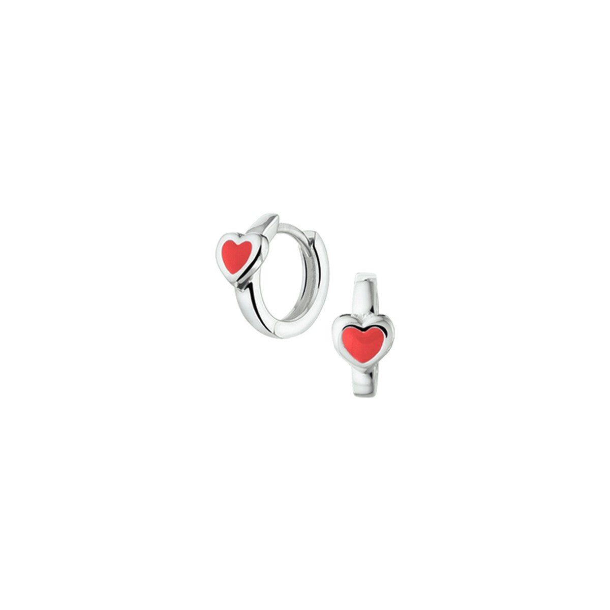 Fantasy Collection Oorbellen hart emaille zilver
