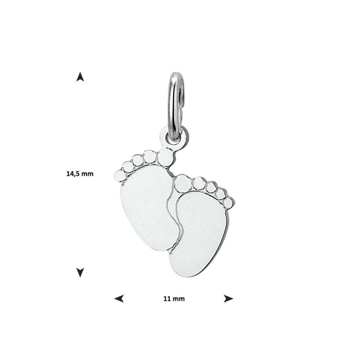 Fantasy Collection Hanger baby voetjes 12 mm zilver - PSN1021017