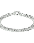 Zilveren armband gourmette 7,4 mm 19 cm met groot springslot - PansiteNederland.nl