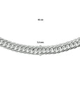 zilver wit collier dubbel gourmette 7,4 mm 45 cm met groot springslot 1021067 - PansiteNederland.nl
