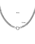 zilver wit collier dubbel gourmette 7,4 mm 45 cm met groot springslot 1021067 - PansiteNederland.nl