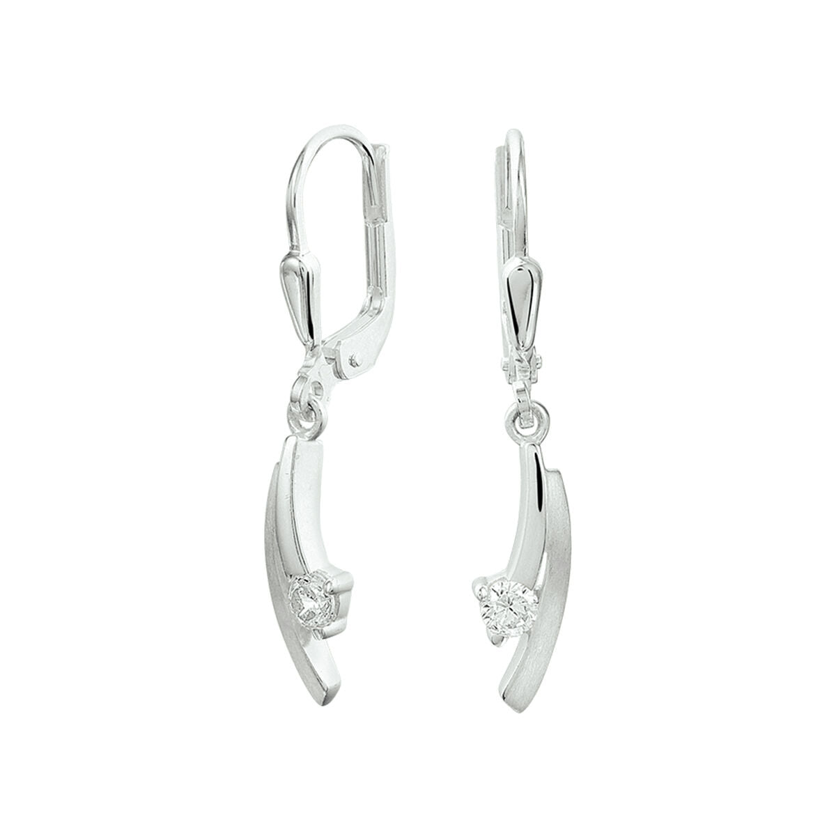 Fantasy Collection Hangende oorbellen zirkonia brisure haak zilver