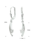 Zilveren oorhangers zirkonia brisur haak - 1021069