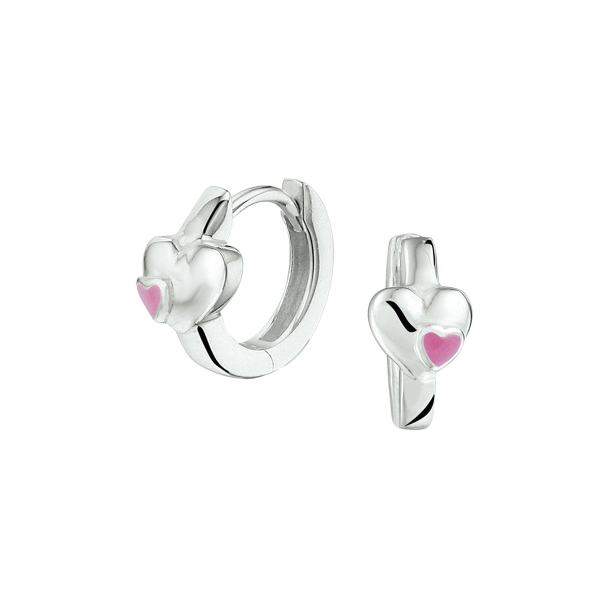 Fantasy Collection Oorbellen hart emaille zilver