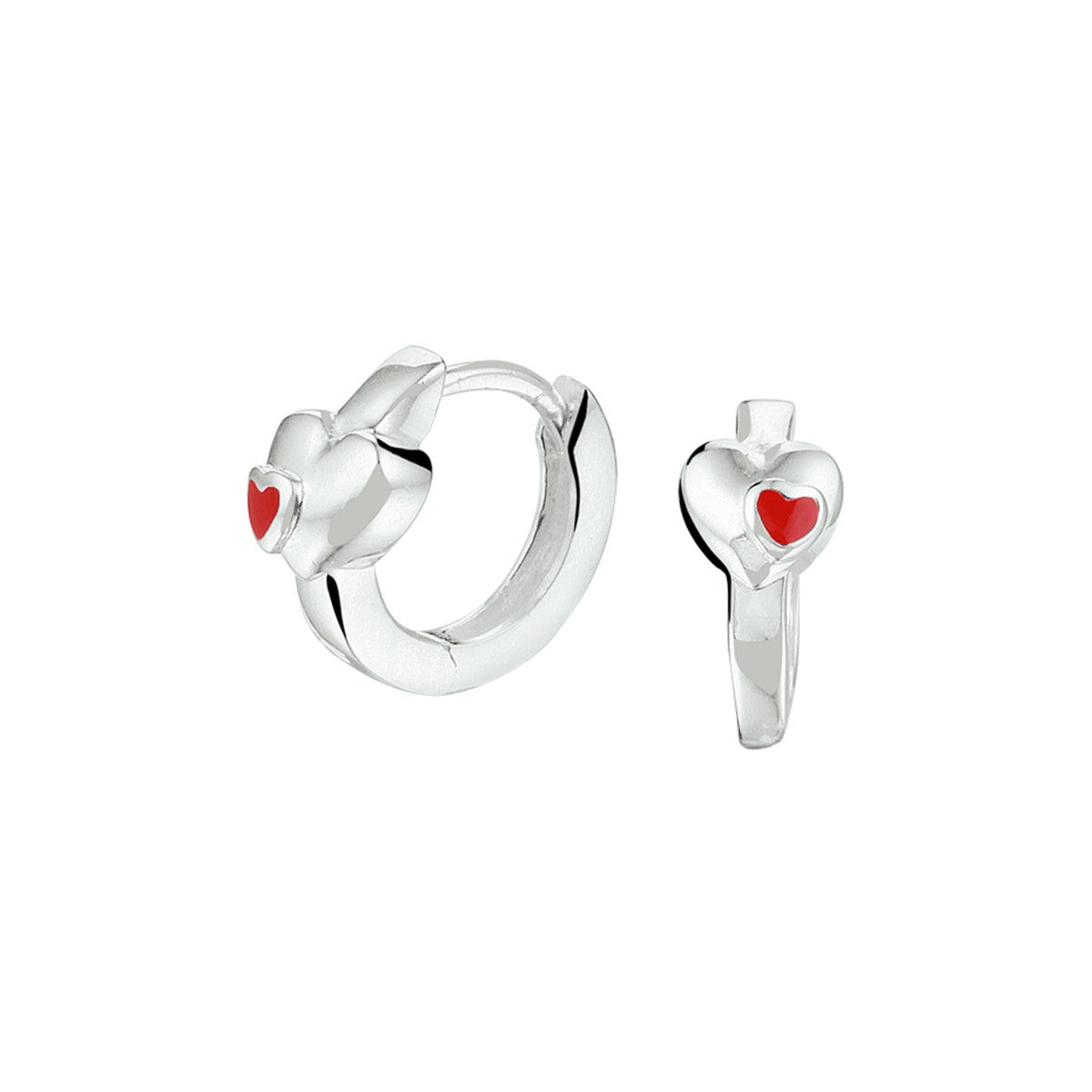 Fantasy Collection Oorbellen hart emaille zilver