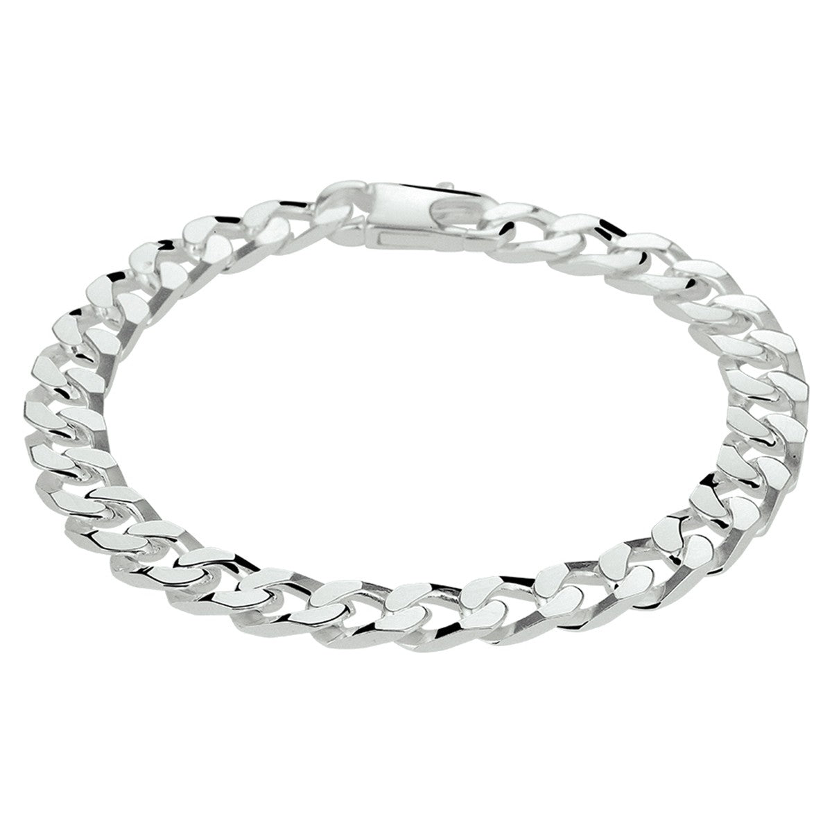 Fantasy Collection Armband gourmette 6 zijdes geslepen 6,5 mm zilver