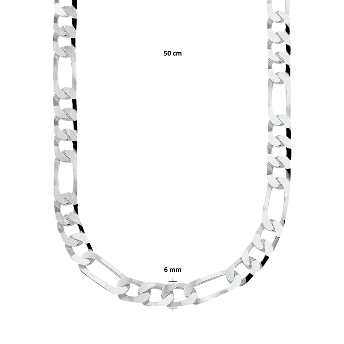 Fantasy Collection Collier figaro 6,0 mm zilver