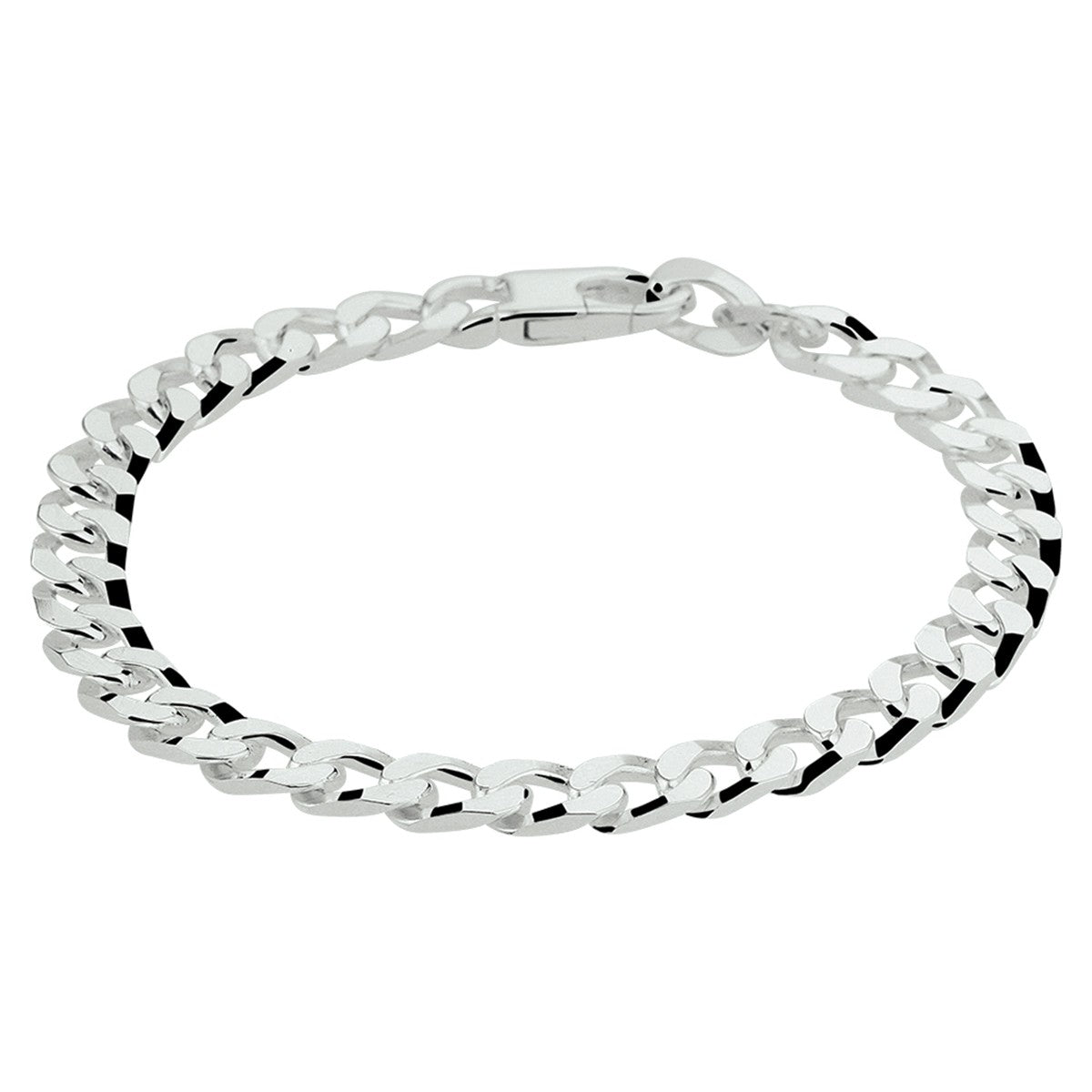 Fantasy Collection Armband gourmette 6 zijdes geslepen 5,5 mm zilver