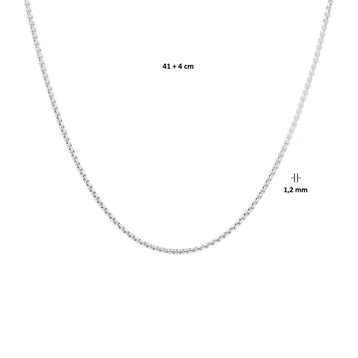 Fantasy Collection Collier venetiaans bol 1,2 mm zilver