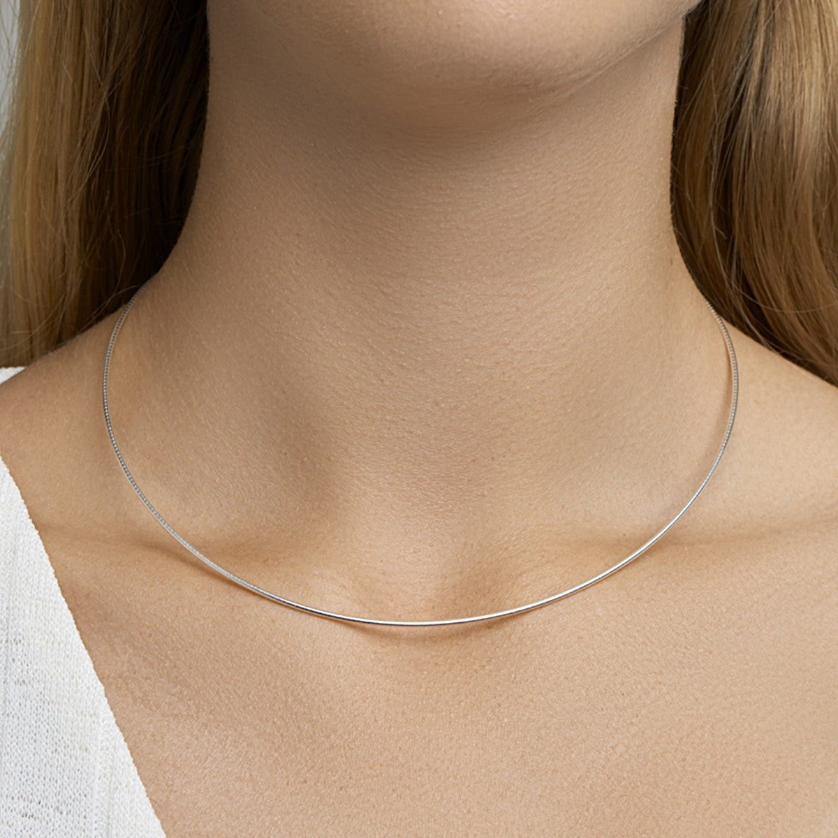 Fantasy Collection Collier omega rond 1,4 mm zilver
