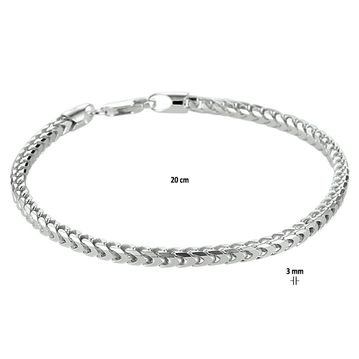 Fantasy Collection Armband gourmette 3,0 mm zilver