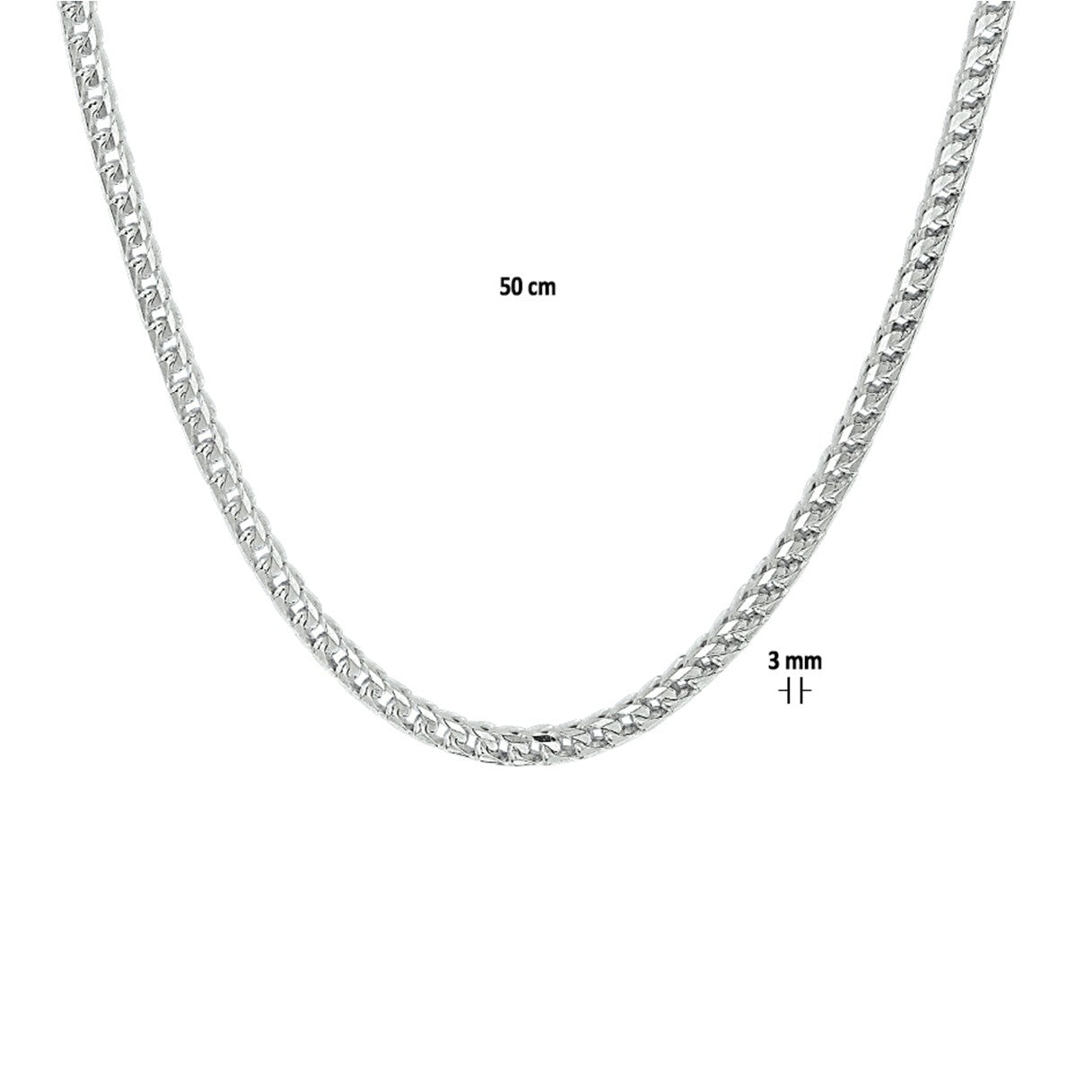 Fantasy Collection Collier gourmette 3,0 mm zilver