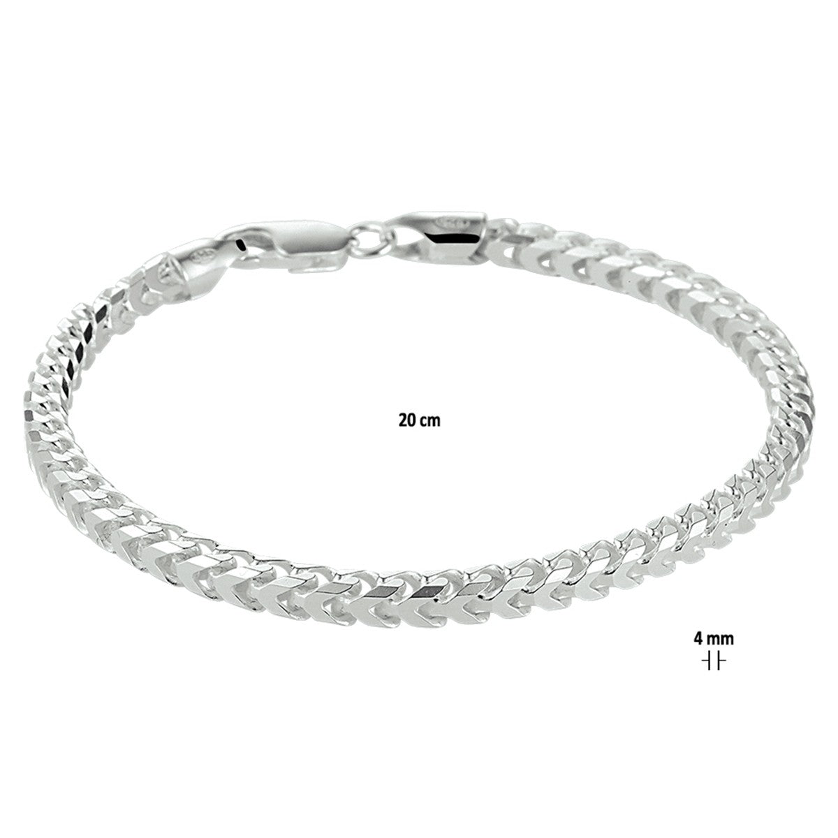 Fantasy Collection Armband gourmette 4,0 mm zilver