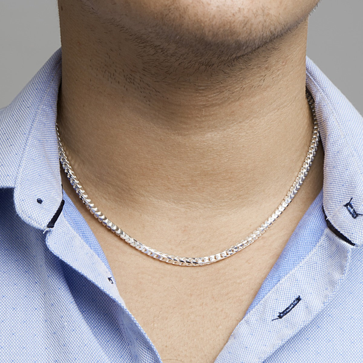 Fantasy Collection Collier gourmette 4,0 mm zilver