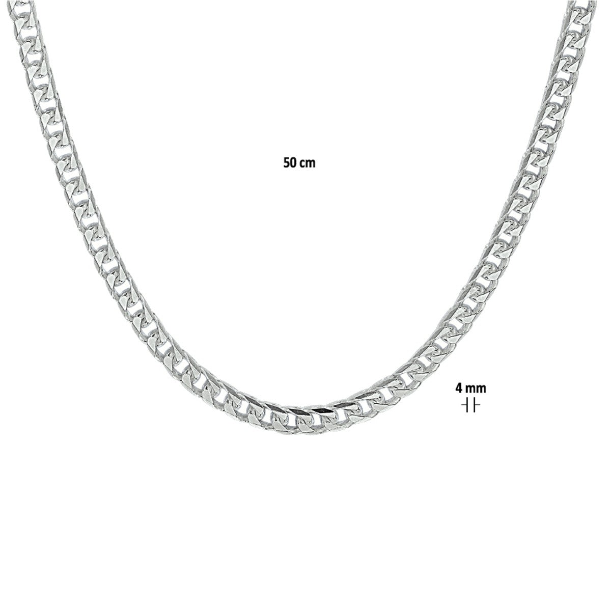 Fantasy Collection Collier gourmette 4,0 mm zilver