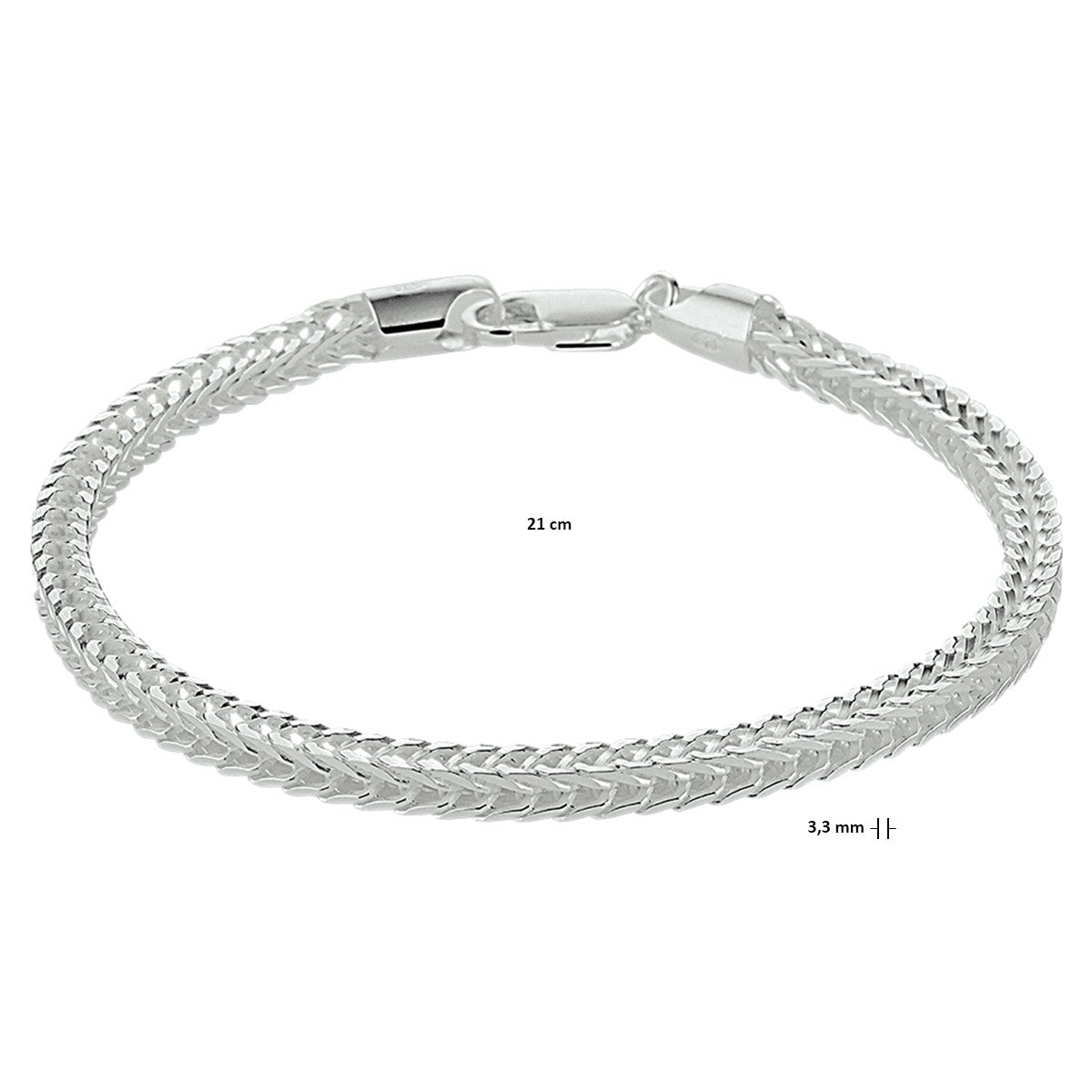 Fantasy Collection Vossestaart 3,3 mm zilver armband