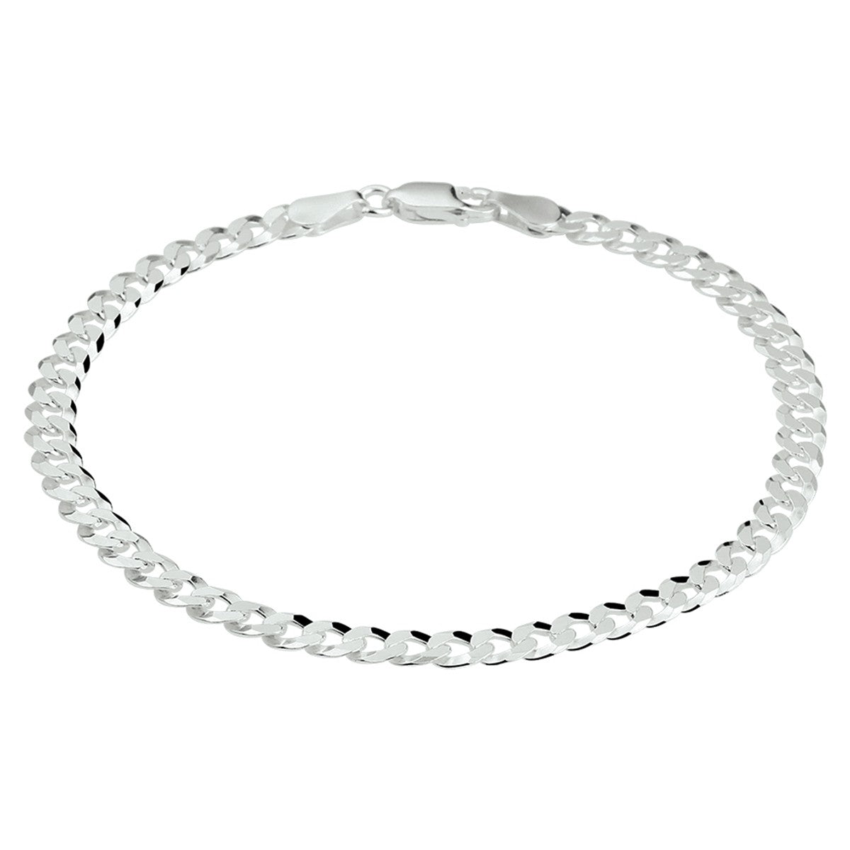 Fantasy Collection Armband gourmette 6 zijdes geslepen 4,3 mm zilver