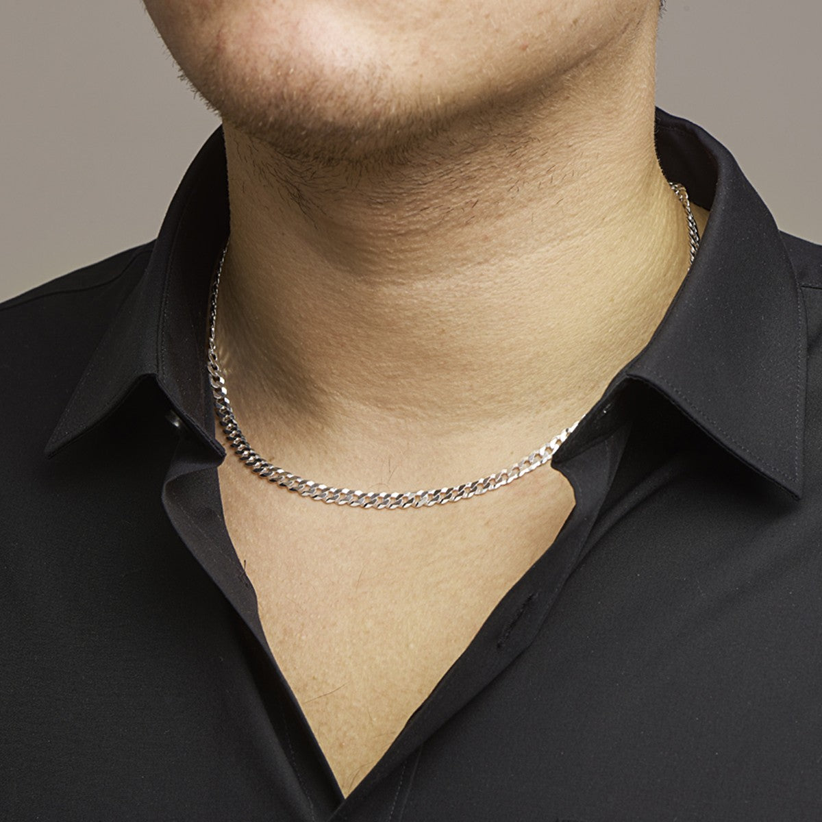 Fantasy Collection Collier gourmette 6 zijdes geslepen 5,4 mm zilver - PSN1021693