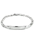 Zilver Wit Graveerarmband Figaro Plaat 6,0 Mm 19 Cm 1021738 - PansiteNederland.nl
