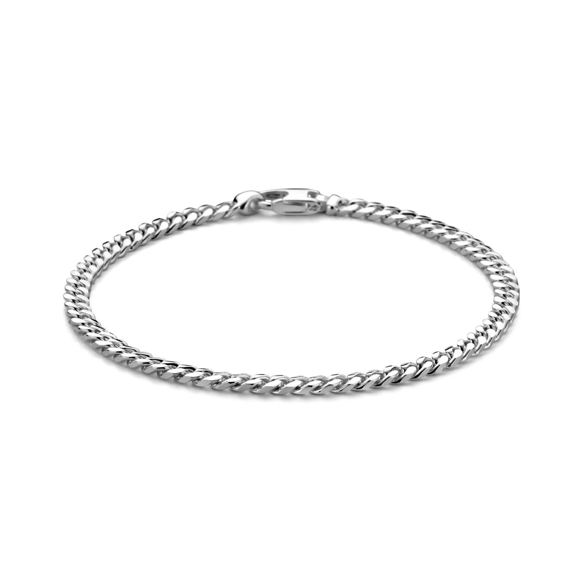 Fantasy Collection Armband gourmette 4 zijdes geslepen 4,0 mm 21 cm zilver