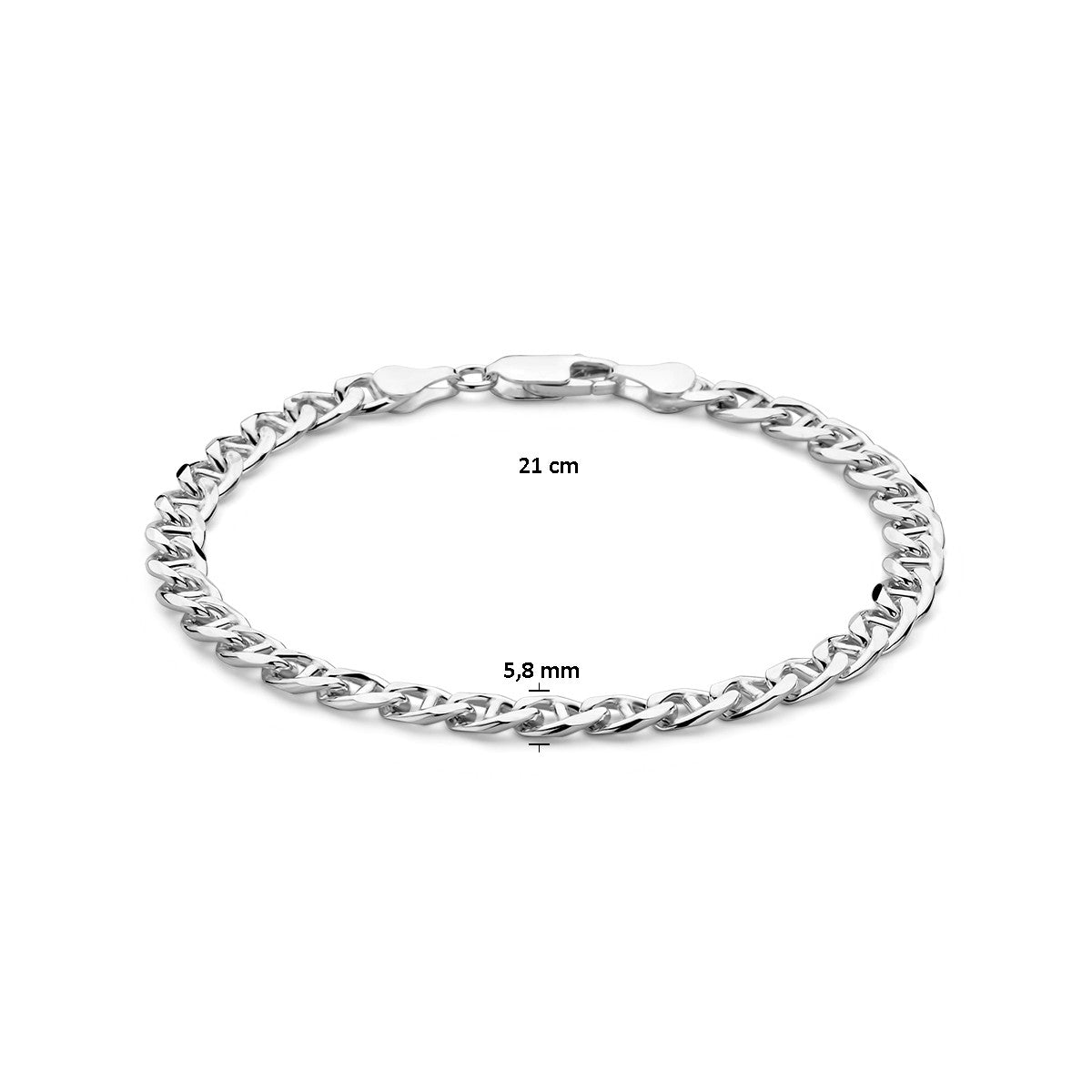 Fantasy Collection Armband anker 5,8 mm 21 cm zilver