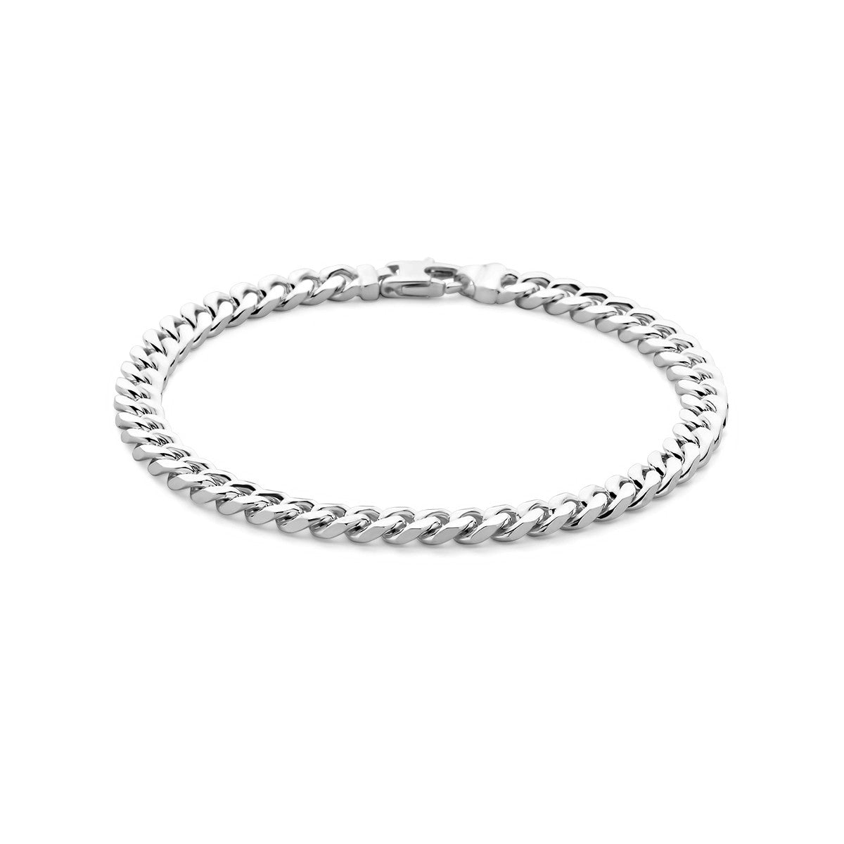 Fantasy Collection Armband gourmette 6 zijdes geslepen 5,7 mm 21 cm zilver