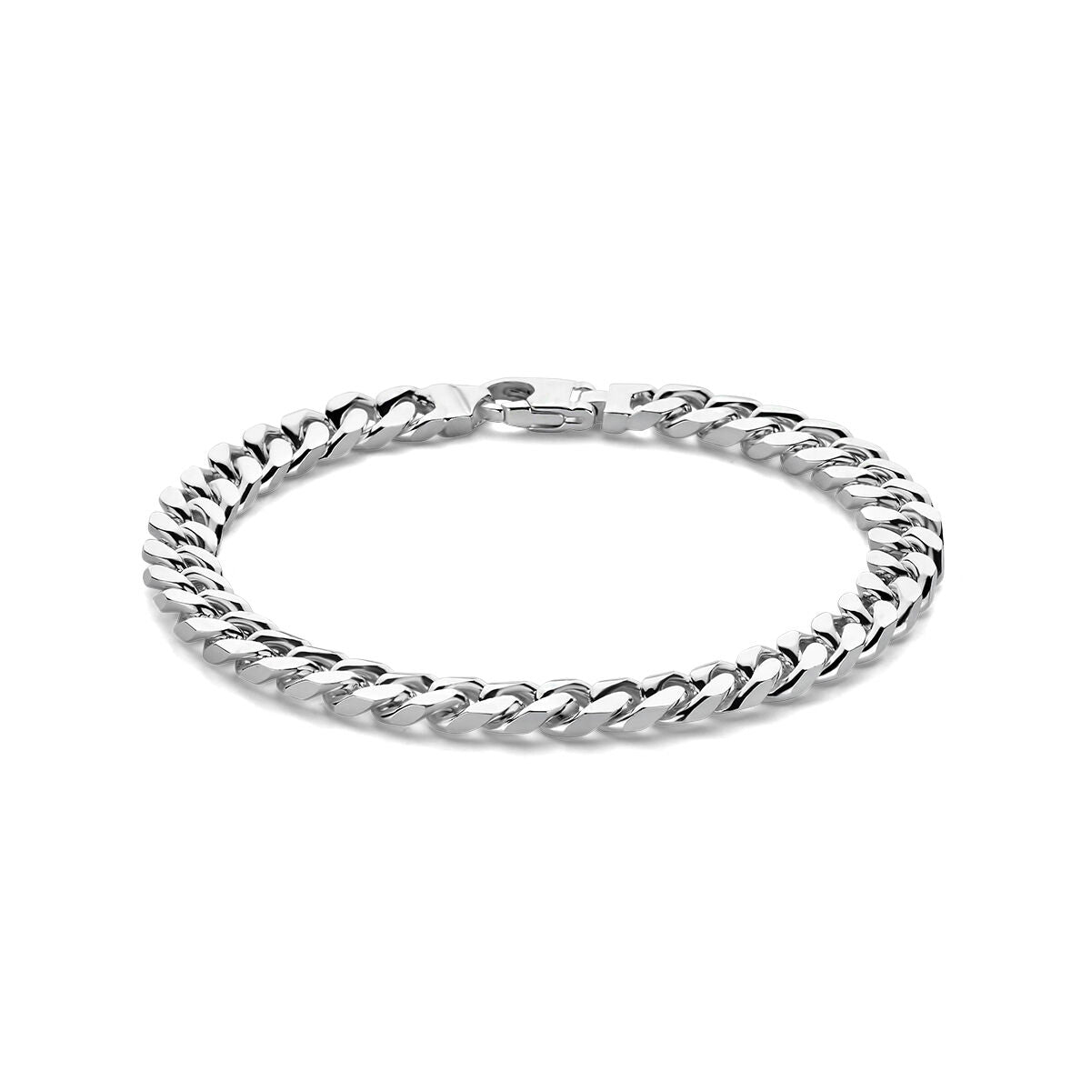 Fantasy Collection Armband gourmette 4 zijdes geslepen 7,0 mm 21 cm zilver