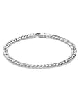Zilver Wit Armband Gourmette 5,0 Mm 21 Cm 4-Zijdes Geslepen 1021801 - PansiteNederland.nl