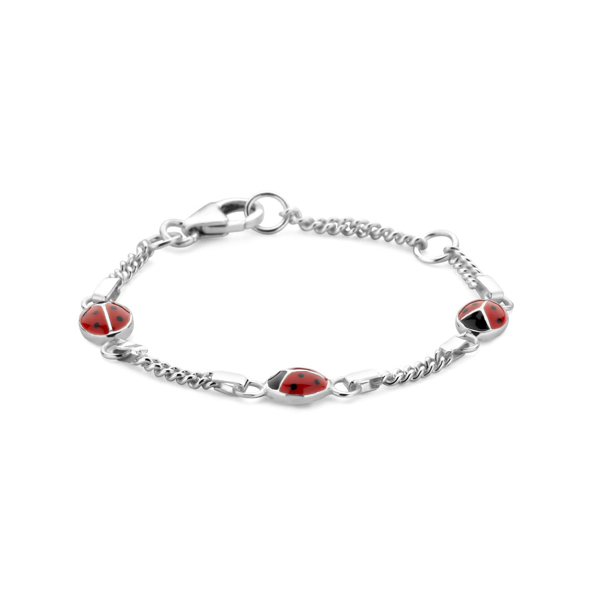 Fantasy Collection Armband lieveheersbeestje emaille zilver