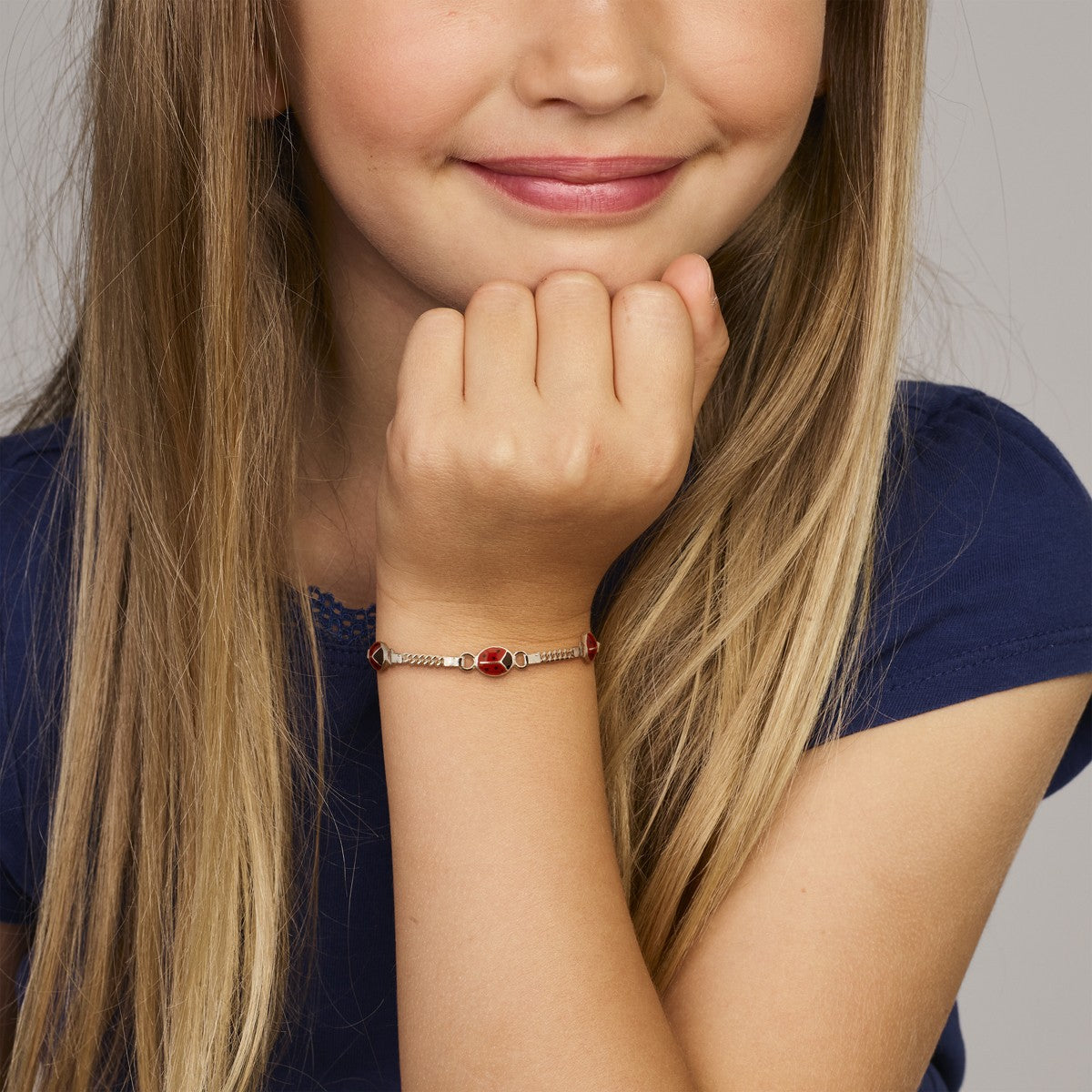 Fantasy Collection Armband lieveheersbeestje emaille zilver