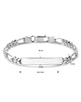 Zilver Wit Graveerarmband Figaro Plaat 6,0 mm 1021875 - PansiteNederland.nl