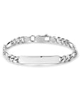 graveerarmband figaro plaat 7,0 mm zilver wit - PansiteNederland.nl