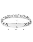 graveerarmband figaro plaat 7,0 mm zilver wit - PansiteNederland.nl