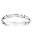 Zilver Wit Graveerarmband Figaro Plaat 8,0 mm 1021879 - PansiteNederland.nl