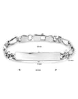 Zilver Wit Graveerarmband Figaro Plaat 8,0 mm 1021879 - PansiteNederland.nl