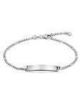 Zilver Wit Graveerarmband Figaro Plaat 5,0 Mm 16 - 18 Cm 1021883 - PansiteNederland.nl
