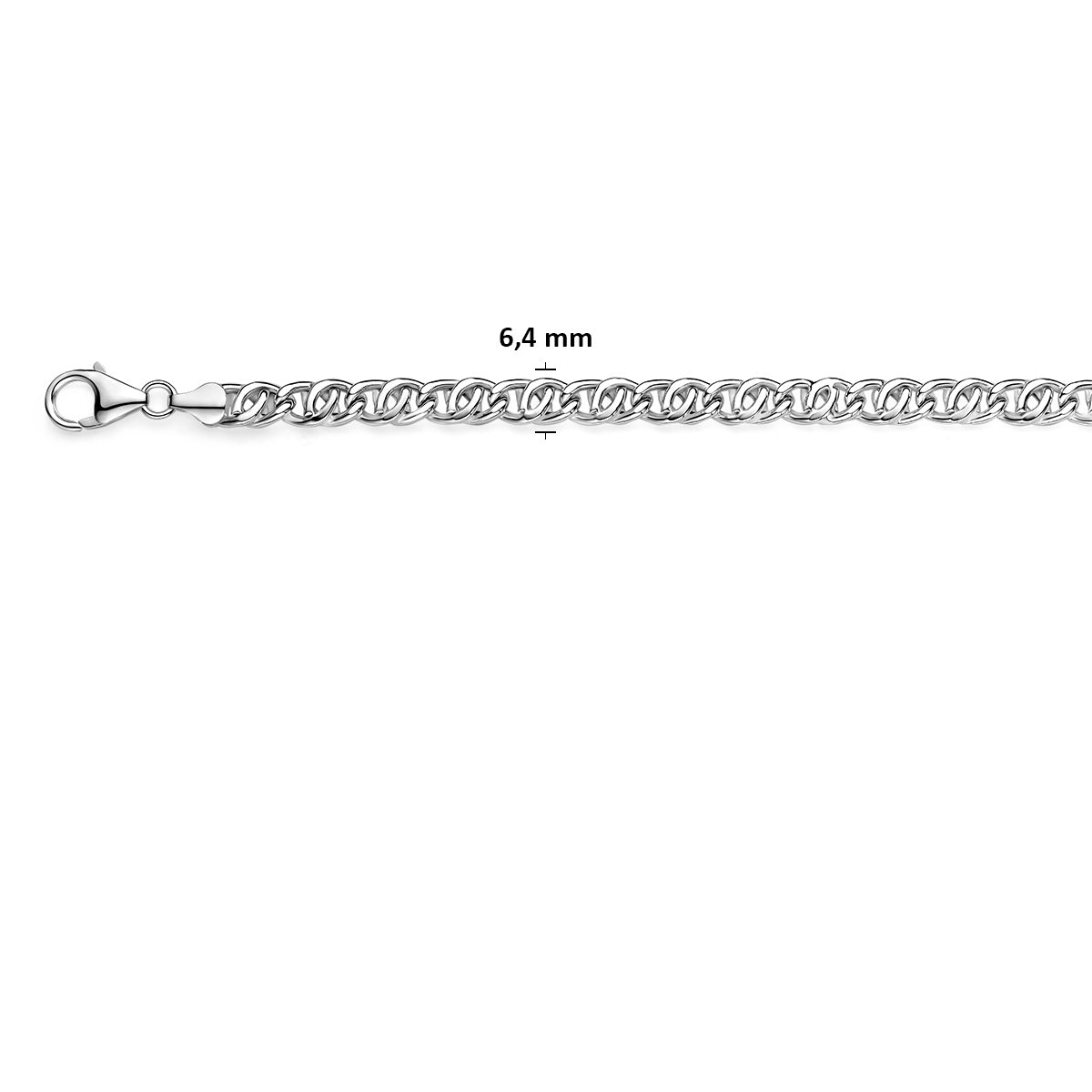 Ketting valkenoog zilver 6,4 mm
