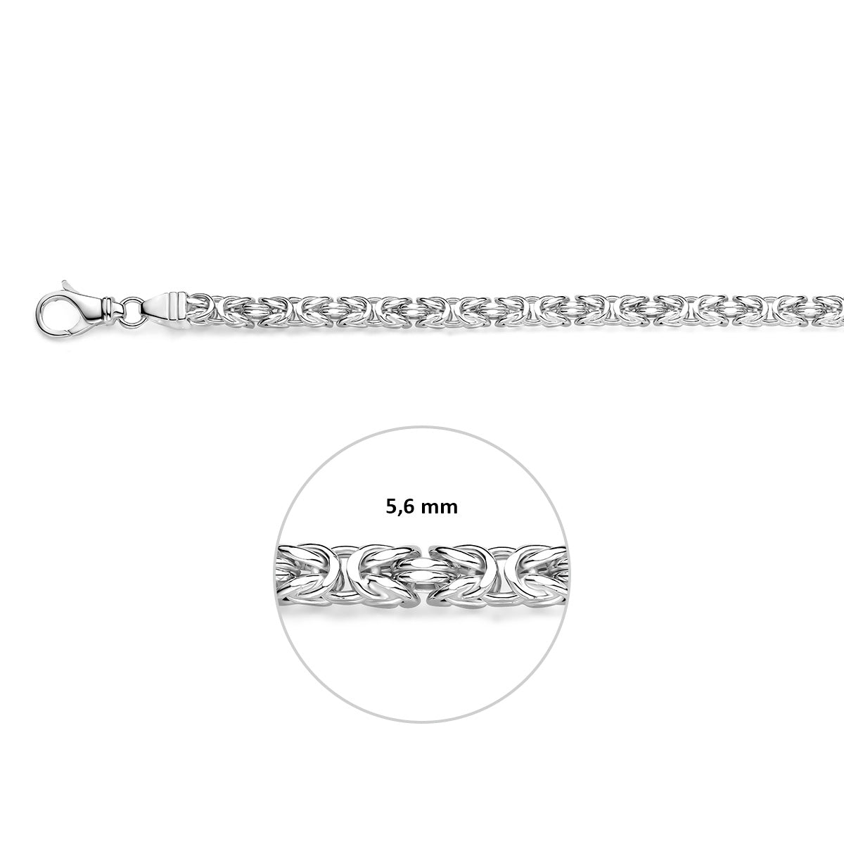 Ketting konings zilver 5,6 mm