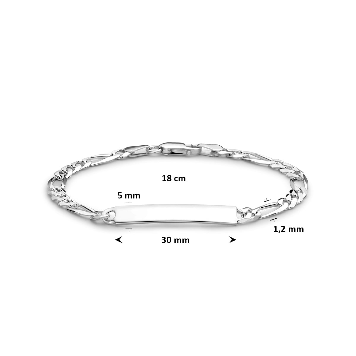 Fantasy Collection Graveerarmband figaro zilver - afbeelding 3
