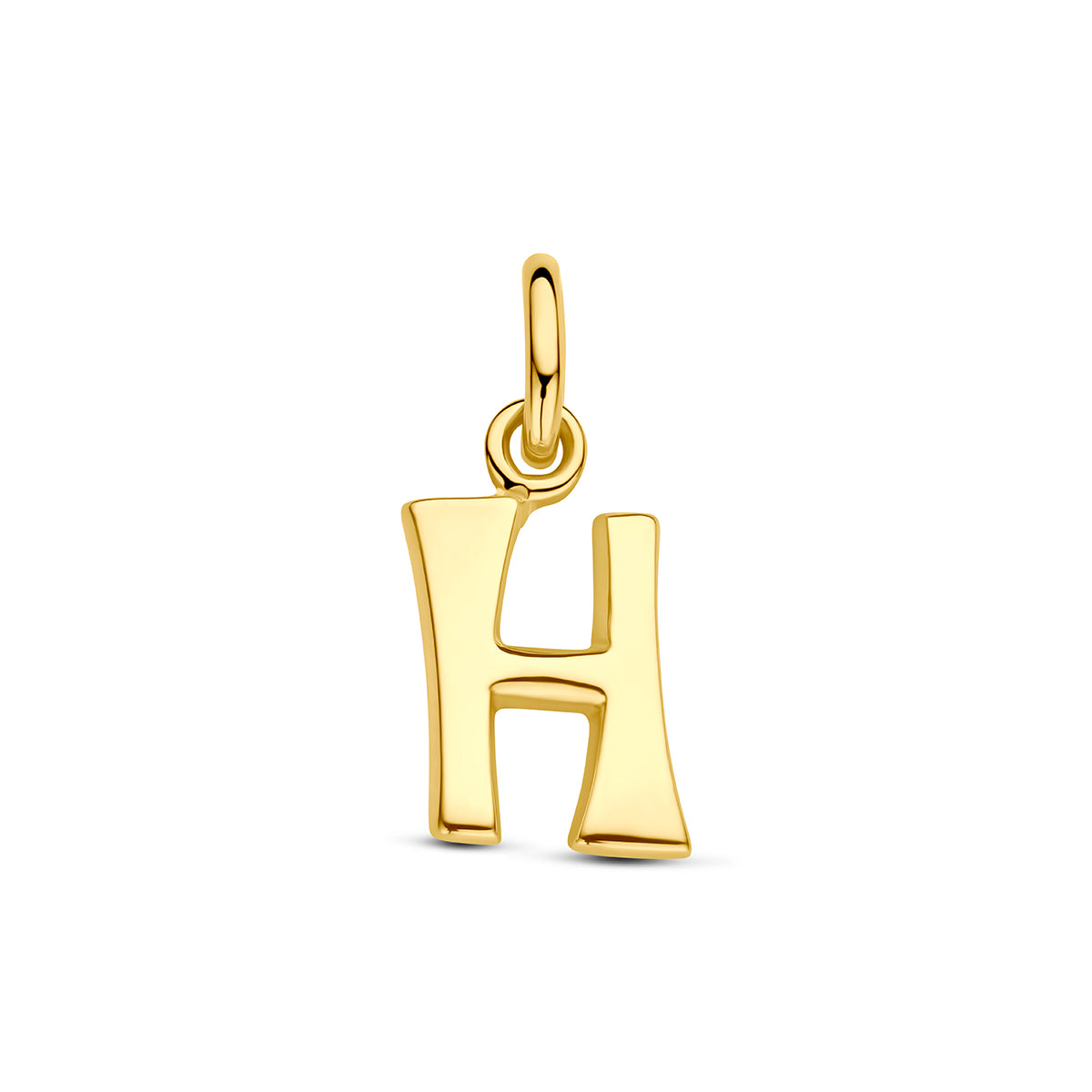Hanger letter H 12 mm 14K geelgoud #Letter_H