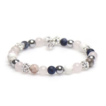 Karma armband Spiral Luna xs elastic (white crystal) 83228EL - PansiteNederland.nl
