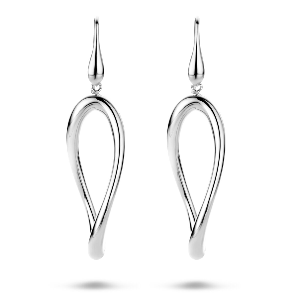 Fantasy Collection Hangende oorbellen franse haak 65 mm zilver