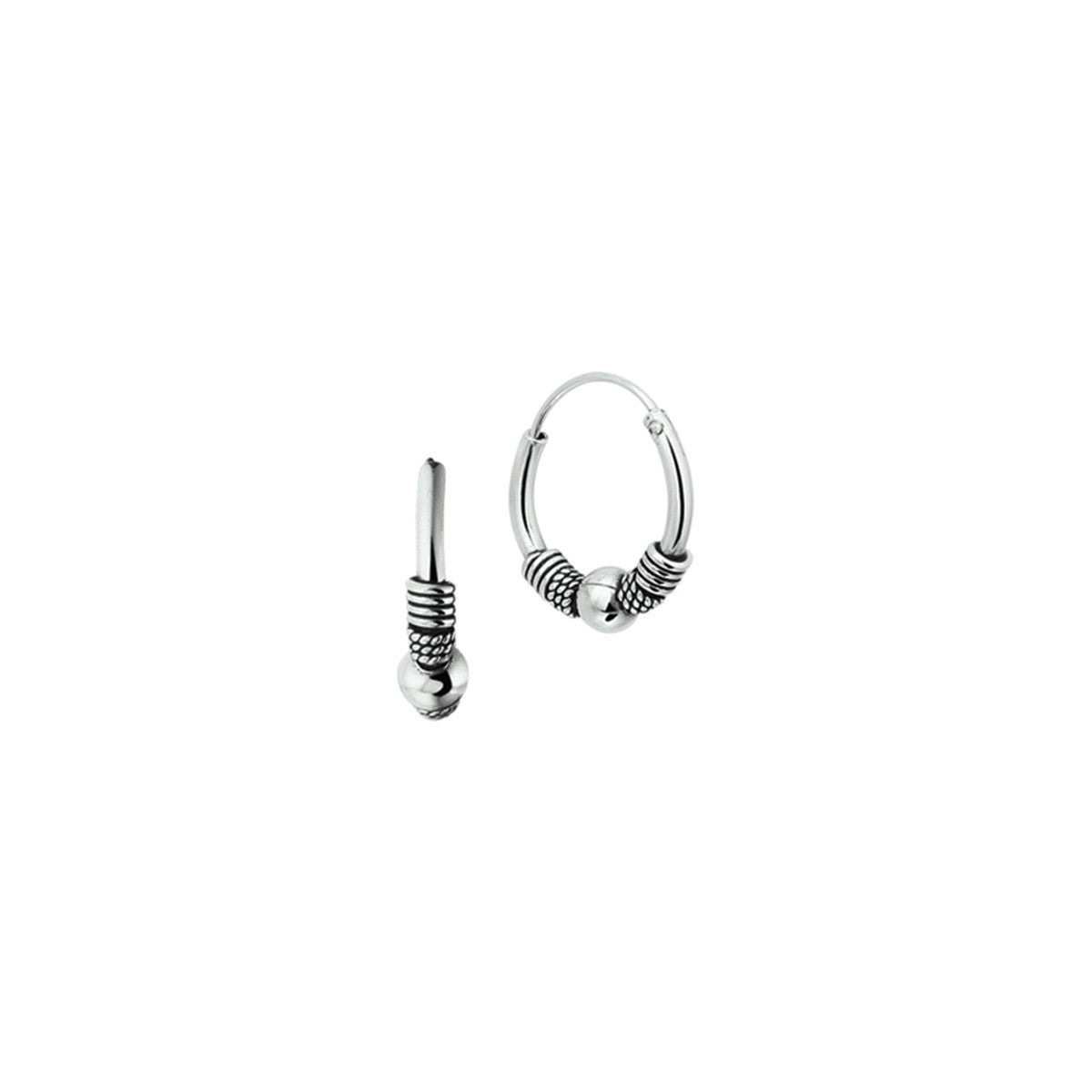Fantasy Collection Oorbellen oxi bali 4,0 mm zilver geoxideerd