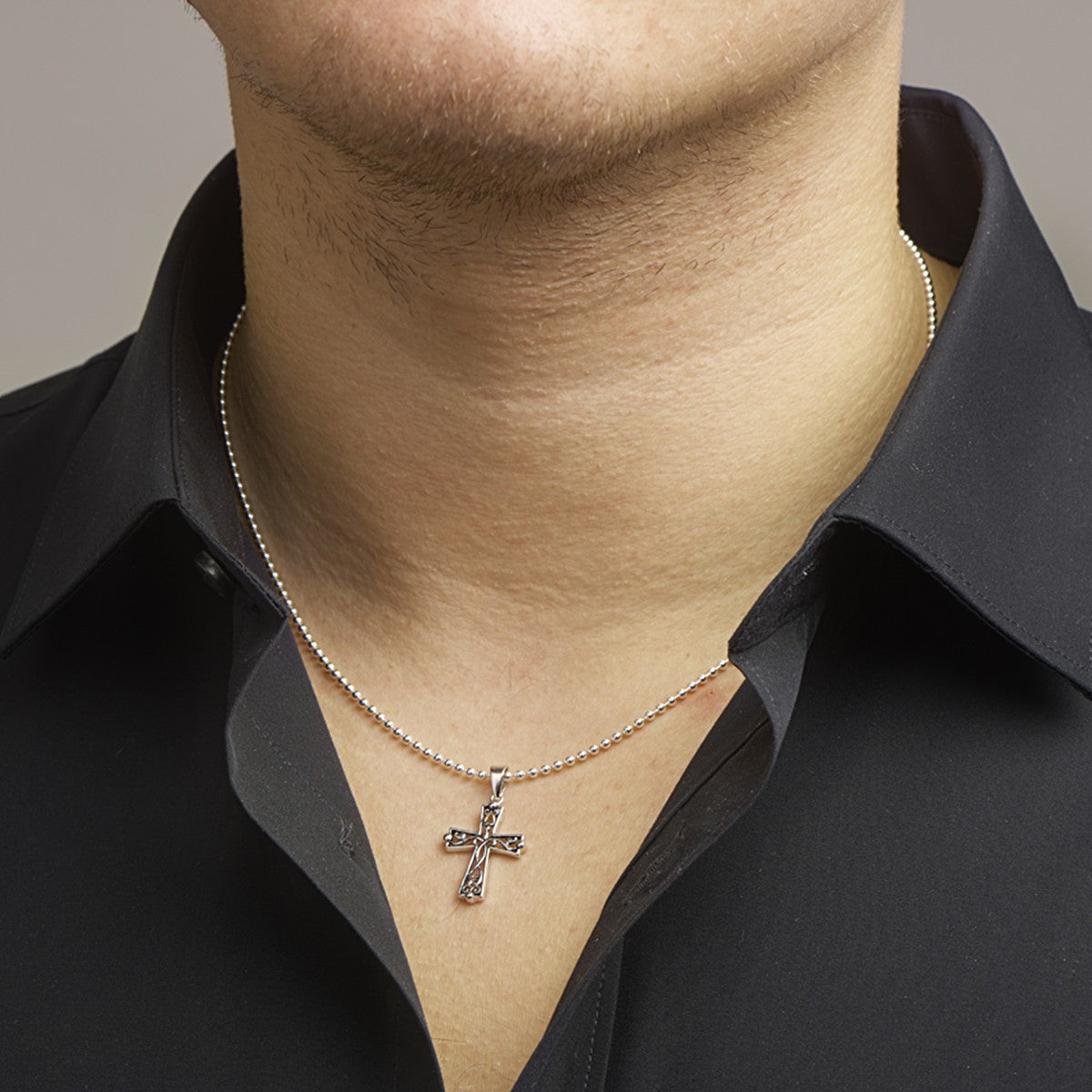 Fantasy Collection Hanger oxi kruis zilver geoxideerd
