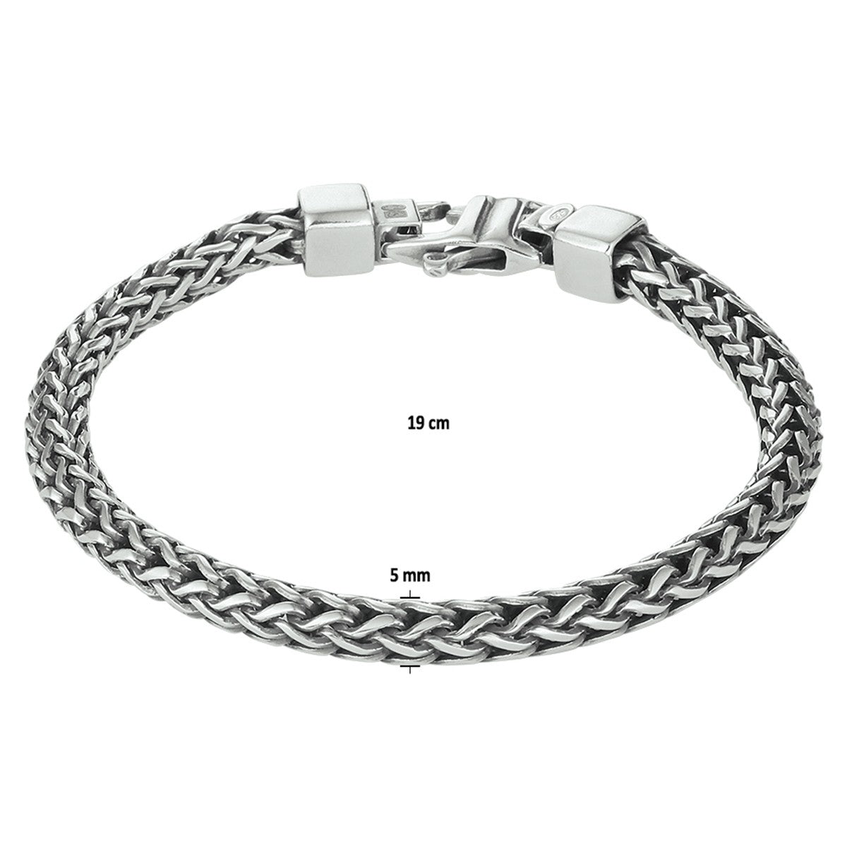 Zilver Geoxideerd Armband Oxi Vossestaart 5,0 mm 1101643 - PansiteNederland.nl