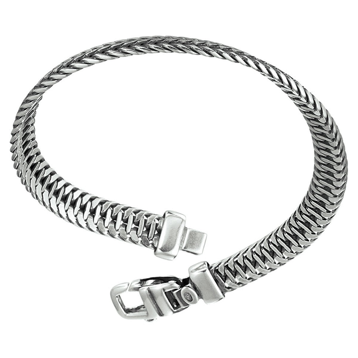Fantasy Collection Armband oxi vossestaart 6,5 mm zilver geoxideerd