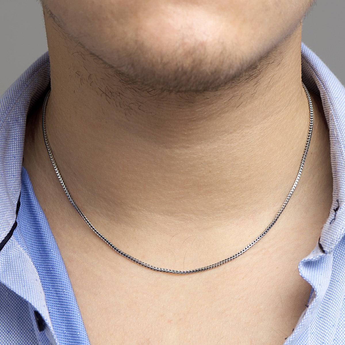 Fantasy Collection Collier oxi vossestaart 1,6 mm zilver geoxideerd