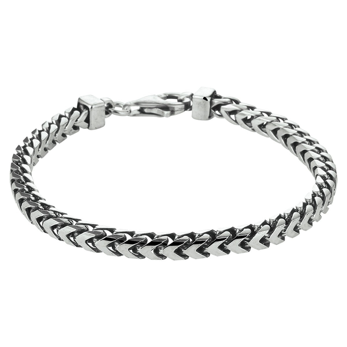 Fantasy Collection Armband oxi gourmette 4,6 mm zilver geoxideerd