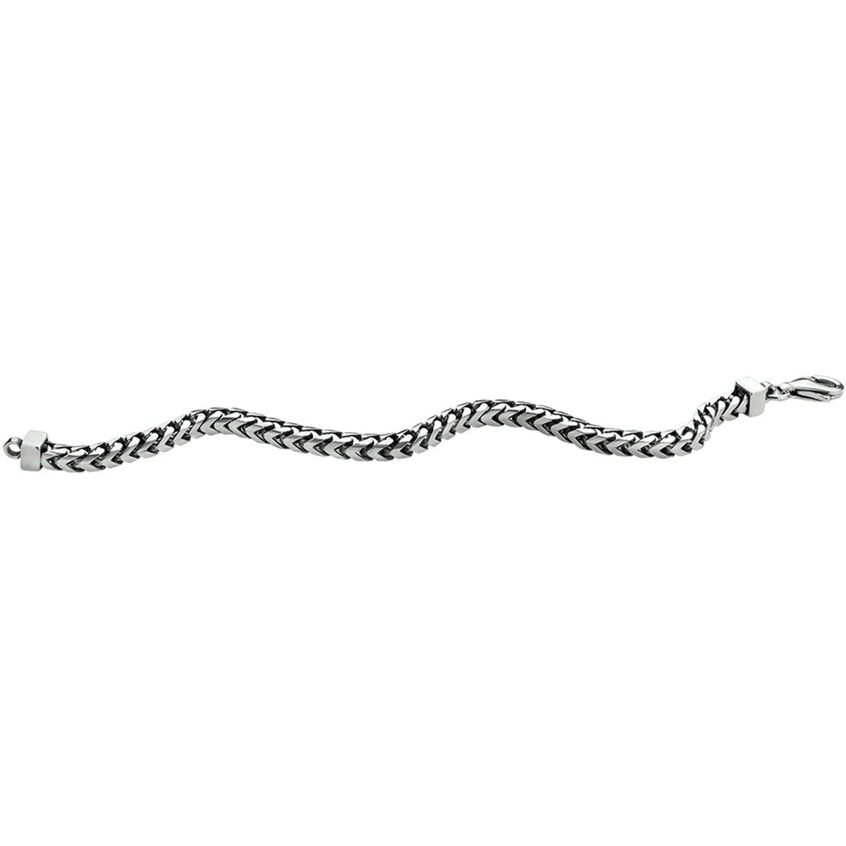 Fantasy Collection Armband oxi gourmette 4,6 mm zilver geoxideerd
